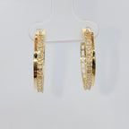 14K Gold Kendal Diamond Baguette Hoop Earrings - additional product view 4