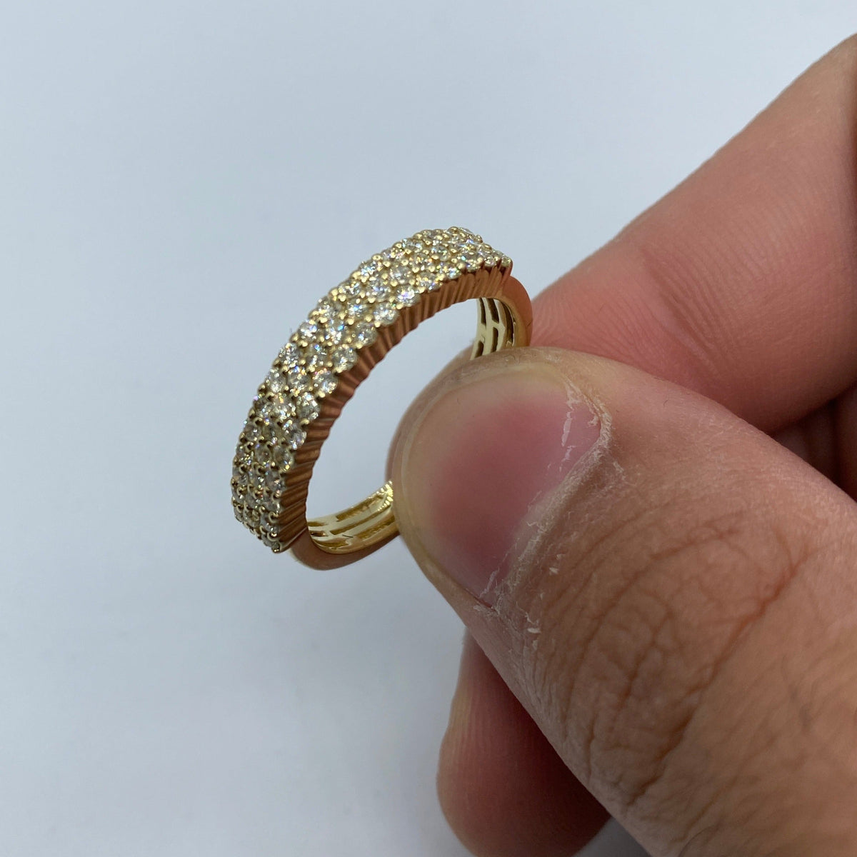 14K Gold Iced-Out Diamond Band 1.2 Ct - additional product view 5