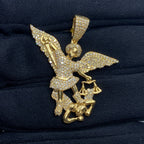 10K Gold Saint Michael Diamond Pendant - additional product view 2