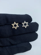 14K Gold Star of David Baguette Diamond Pendant - main product photo