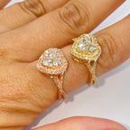 14K Gold Heart Shaker Diamond Ring - additional product view 3