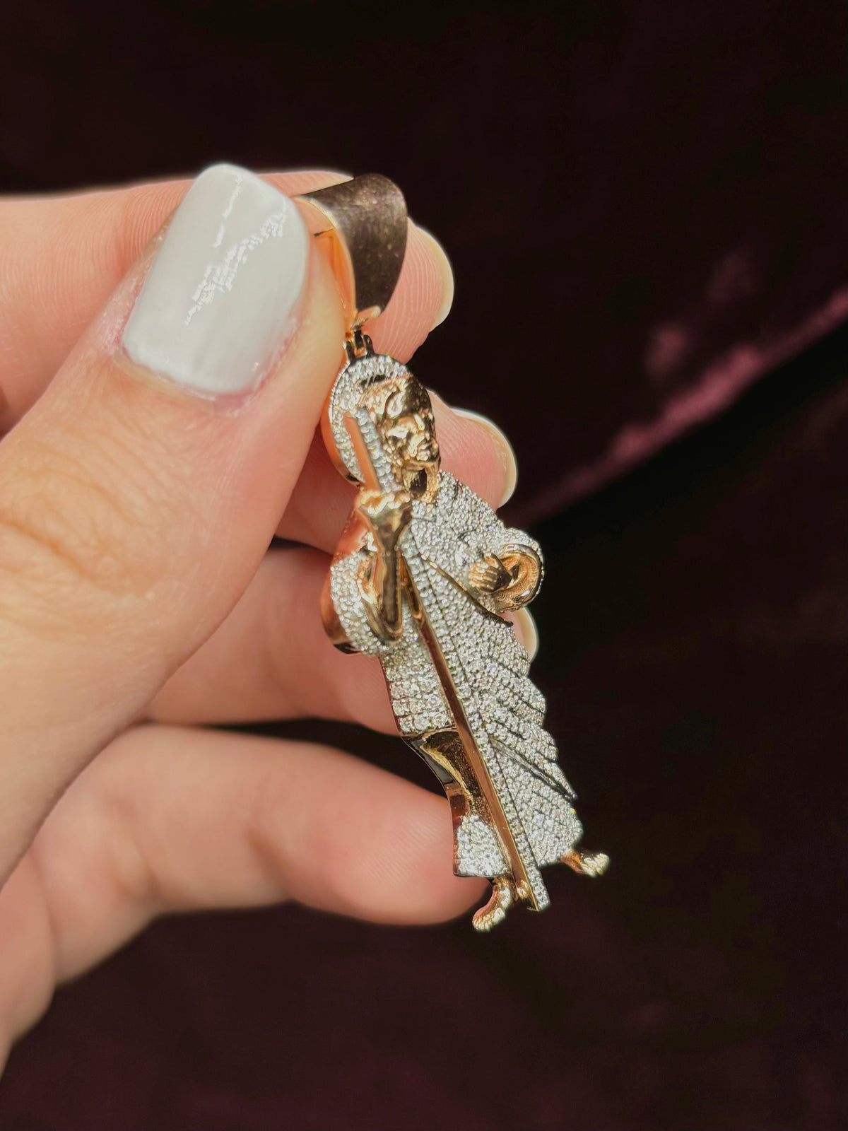 10K Gold Saint Jude Diamond Pendant - additional product view 8