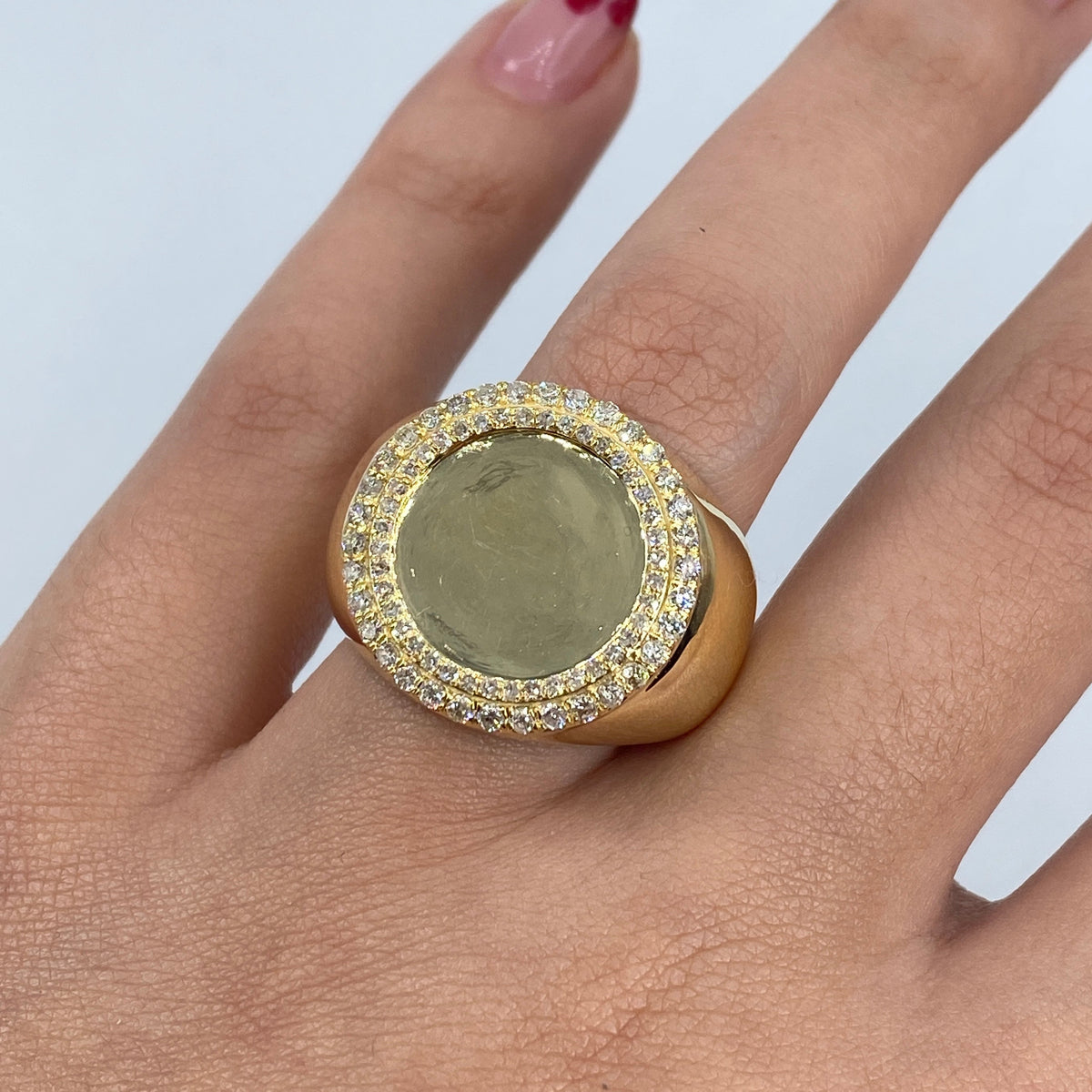 10K Gold Circle Photo Diamond Ring - additional product view 3