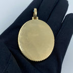 14K Gold Oval Diamond Picture Photo Pendant - additional product view 4