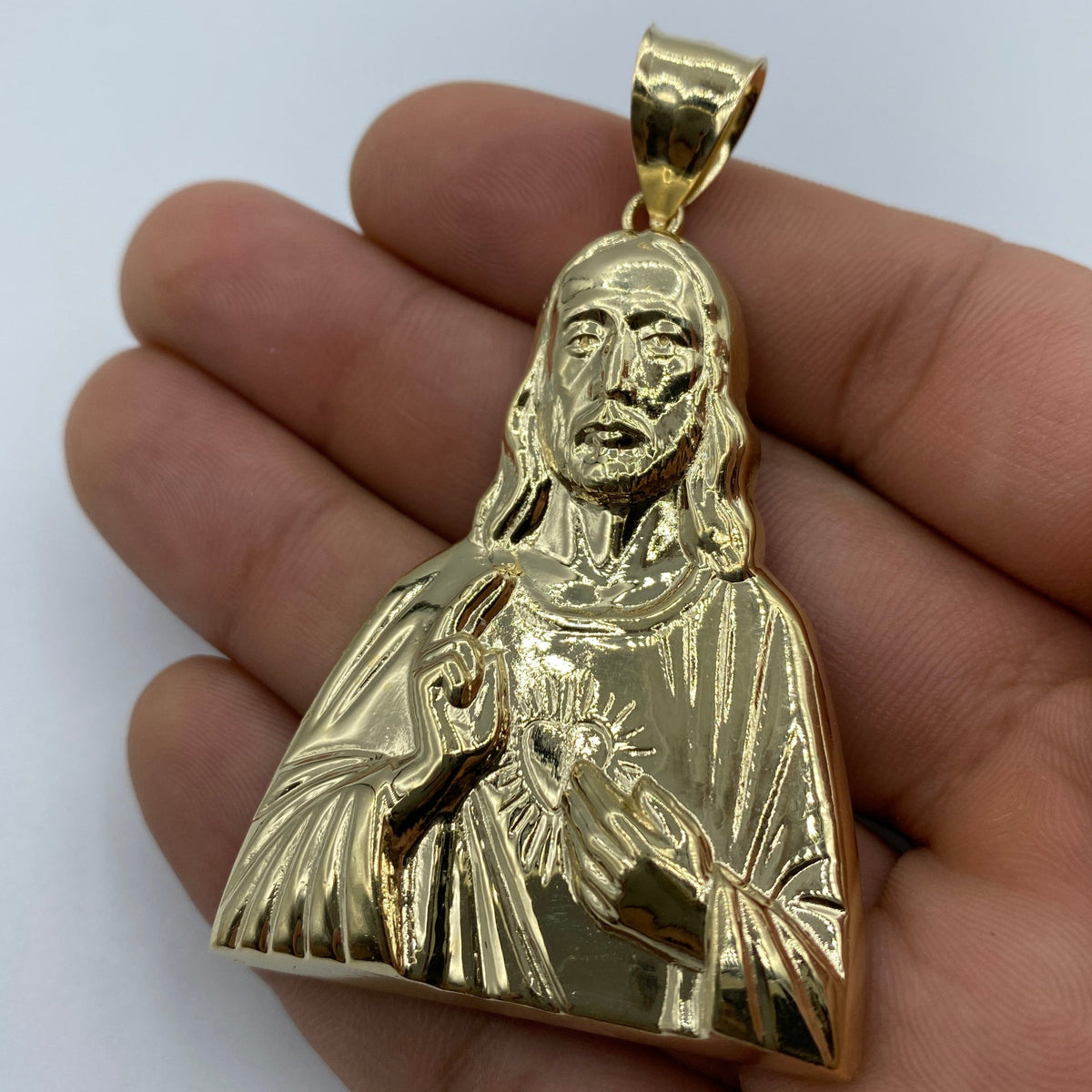14K Gold Jesus Love Pendant - additional product view 3