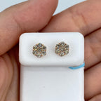 14K Gold Flower Diamond Earrings 0.9 Ct - additional product view 8