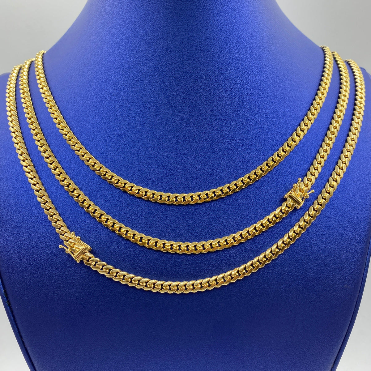 14K Gold 5.2mm Solid Miami Cuban Link Chain 22–26 in - additional product view 2