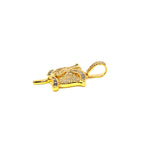 14K Gold Rose Diamond Baguette Pendant - additional product view 4
