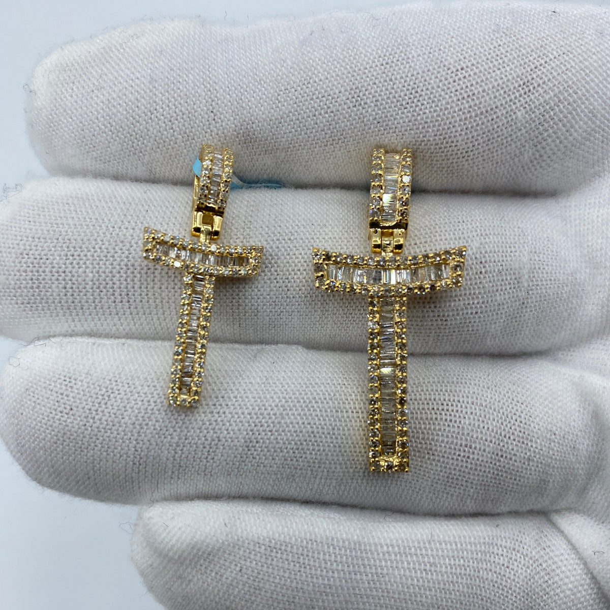 14K Gold Bamboo Initial Letter Diamond Baguette Pendants Full Collection - additional product view 32
