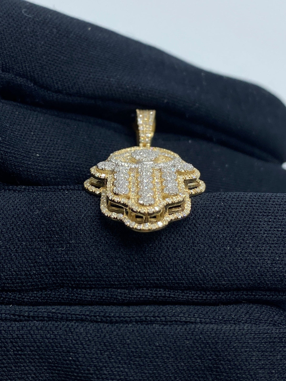 10K Gold Hamsa Diamond Pendant - additional product view 4