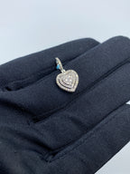 14K Gold Heart Ripple Diamond Pendant - additional product view 3