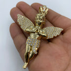 14K Gold Baby Angel Pendant 3.0 in - additional product view 3
