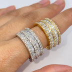 14K Gold 11M Stacked Diamond Baguette Ring - main product photo