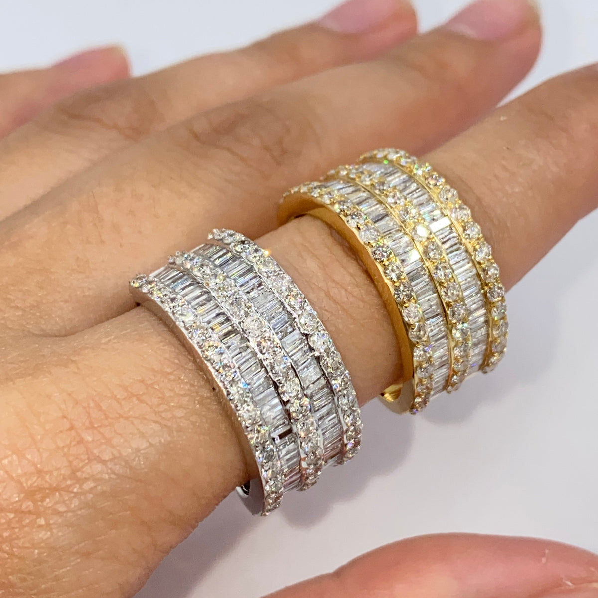 14K Gold 11M Stacked Diamond Baguette Ring - main product photo