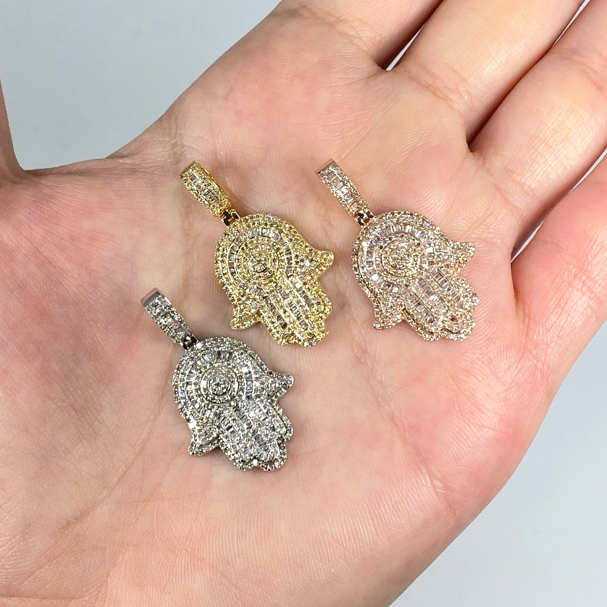 14K Gold Hamsa Diamond Pendant - additional product view 3