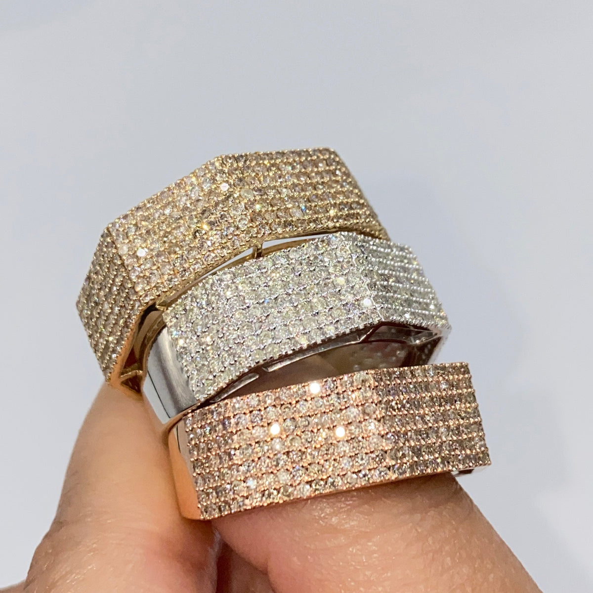 10K Gold 8.2mm Iced Diamond Ring - additional product view 3