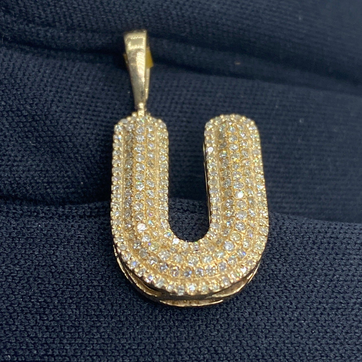 Initial U Bubble Diamond Pendant - additional product view 4