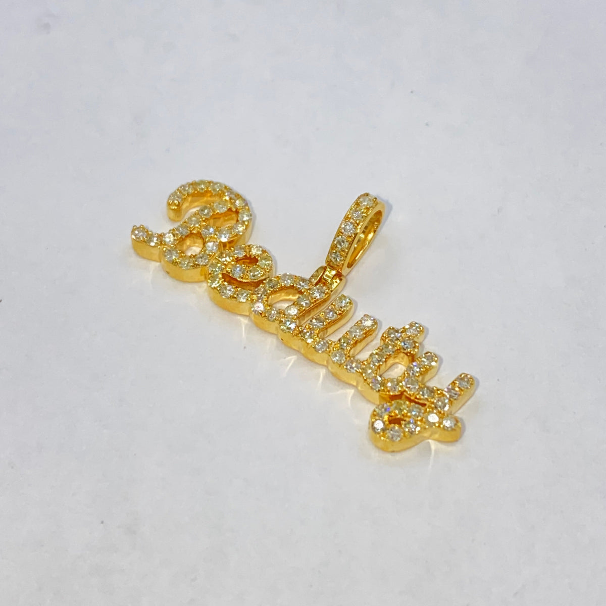 10K Gold Beauty Plate Diamond Pendant - additional product view 3