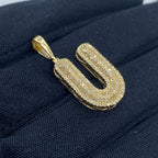 Initial U Bubble Diamond Pendant - additional product view 3