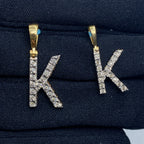 14K Gold Single Stone Initial K Diamond Pendant - main product photo