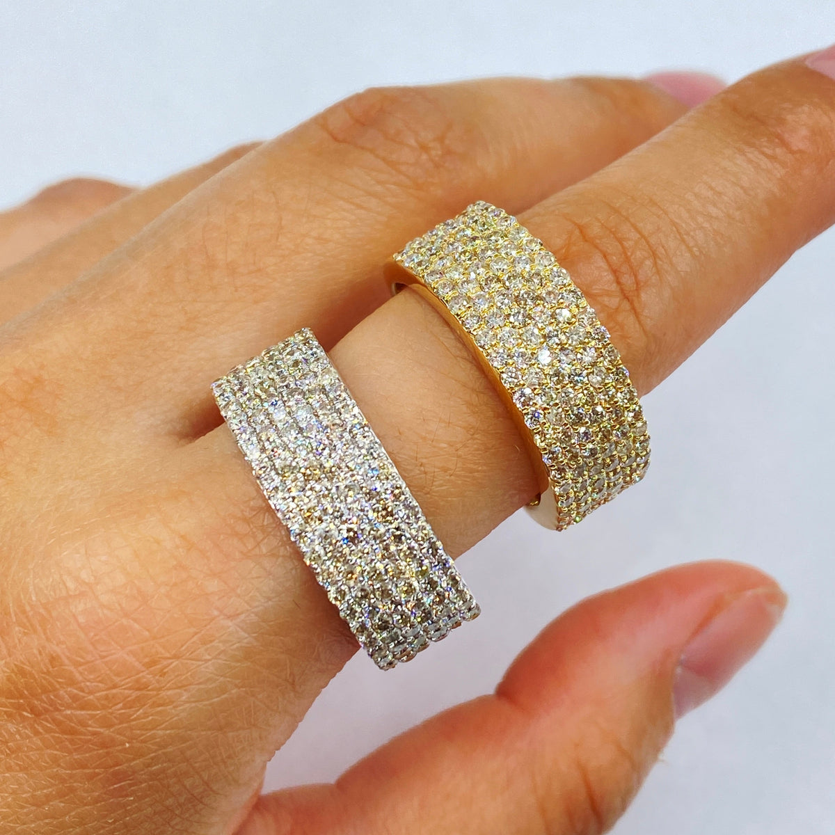 14K Gold Iced Diamond Wedding Stack Ring Band - additional product view 4
