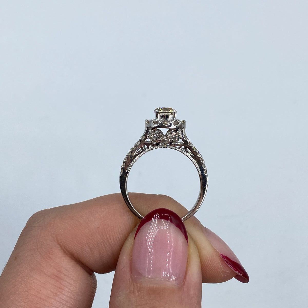 14K Gold Adore Halo Circle Diamond Engagement Ring - additional product view 6