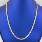 10K Gold 4.3mm Baguette Tennis Diamond Chain 20 in - additional product view 2