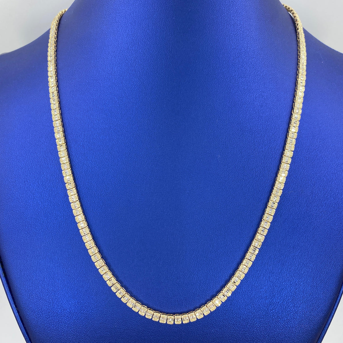 10K Gold 4.3mm Baguette Tennis Diamond Chain 20 in - additional product view 2