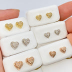 10K Gold Classic Heart Diamond Earrings - additional product view 2