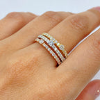 14K Gold Venus Tri-Color Diamond Ring - additional product view 2