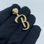 14K Gold Initial B Script Heart Diamond Pendant - additional product view 5