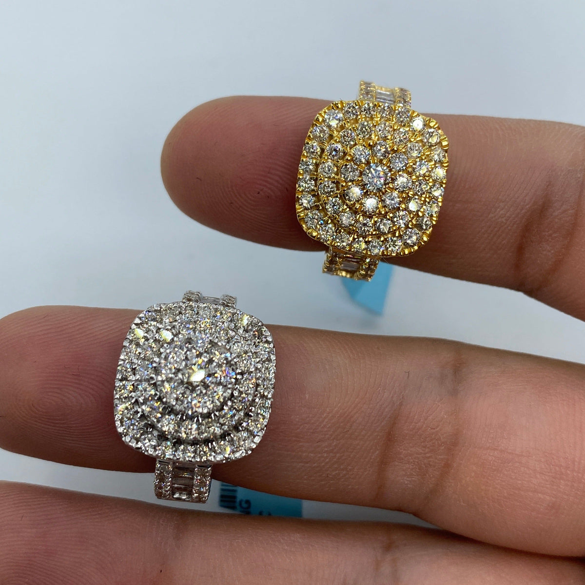 14K Gold Square Cake Diamond Baguette Ring - additional product view 2
