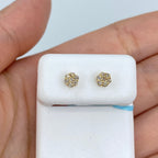 14K Gold Flower Diamond Earrings - additional product view 4