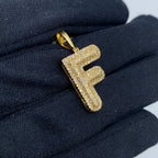 Initial F Bubble Diamond Pendant - additional product view 3