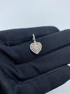 14K Gold Heart Ripple Diamond Pendant - additional product view 4