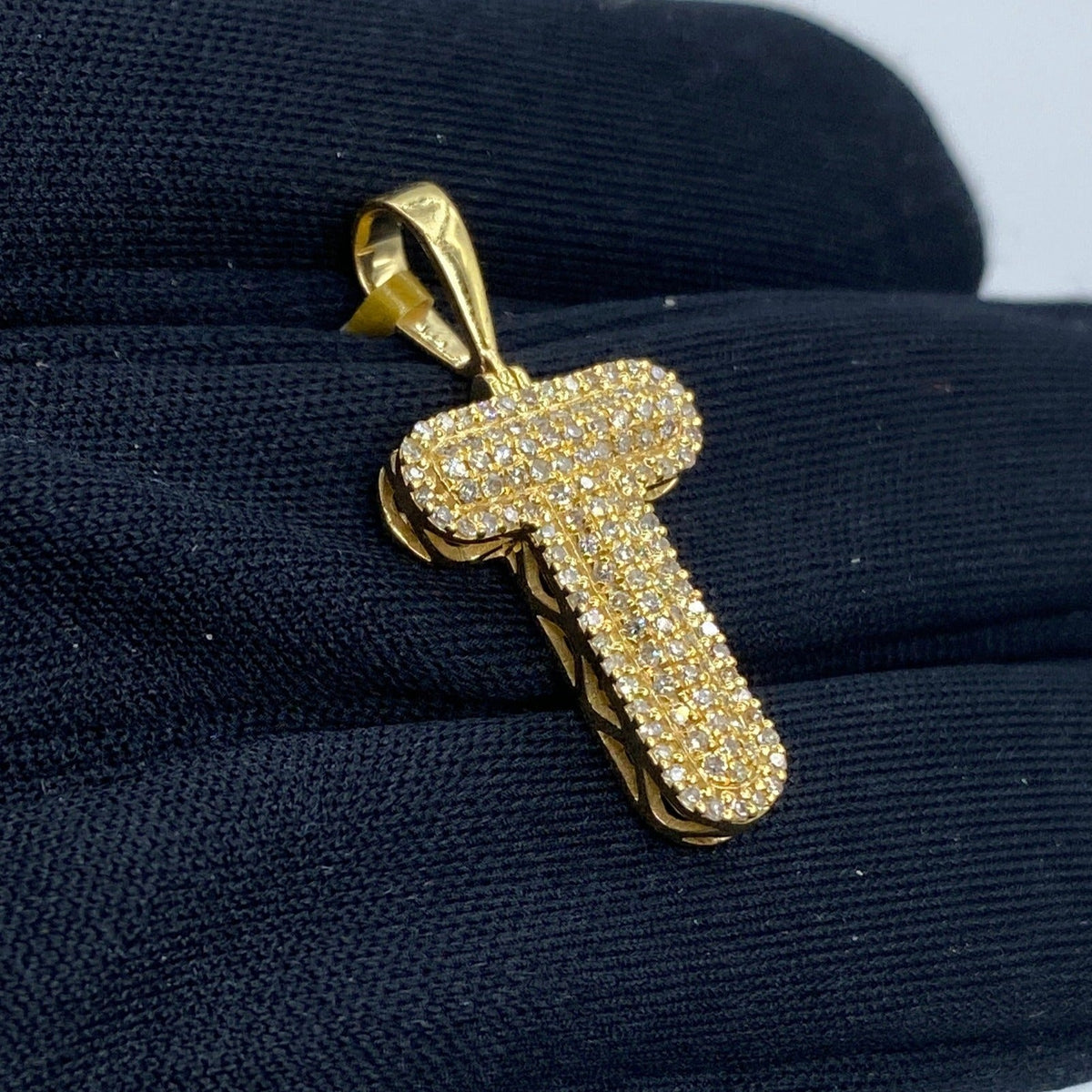 Initial T Bubble Diamond Pendant - additional product view 3