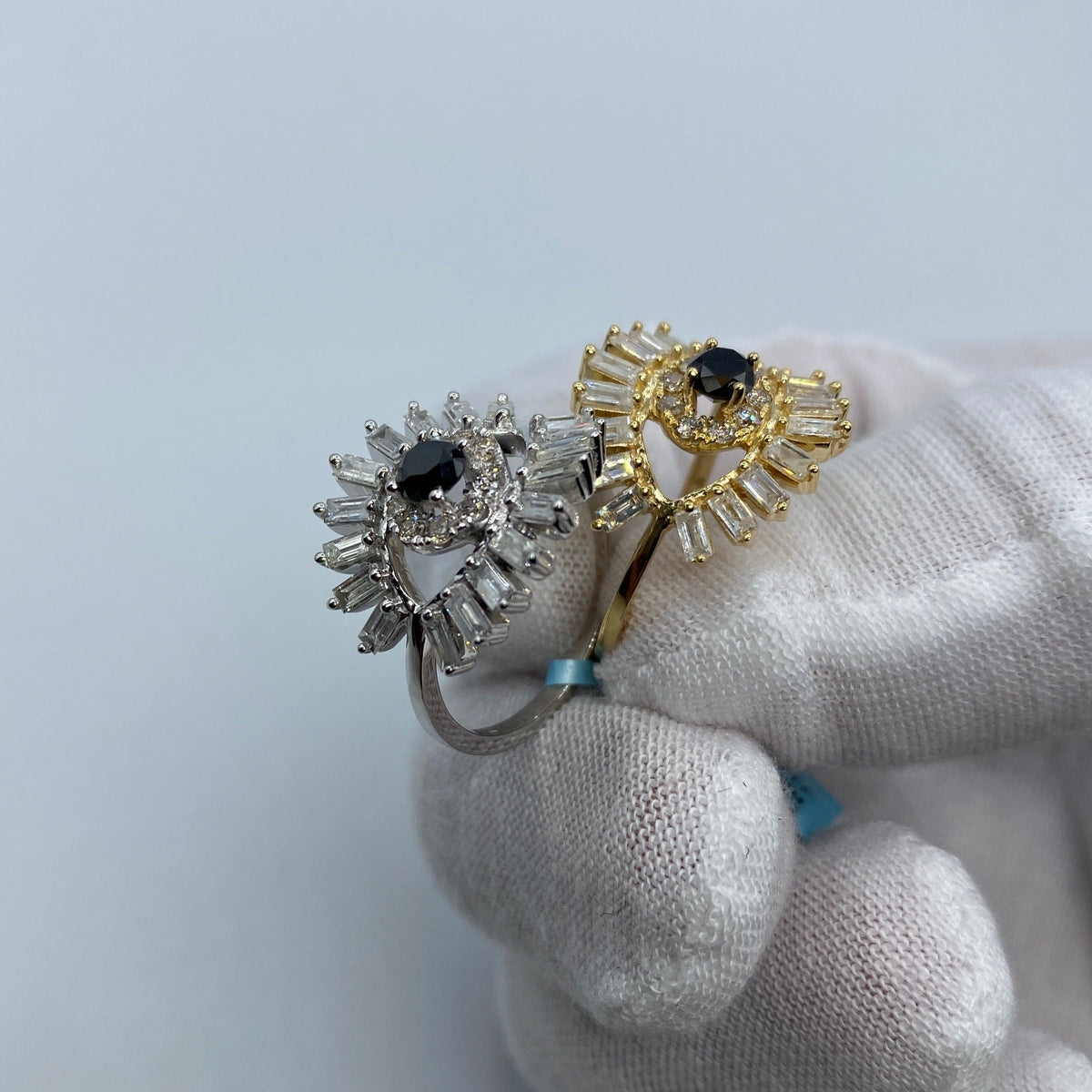 14K Gold Lady Evil Eye Baguette Diamond Ring - additional product view 4