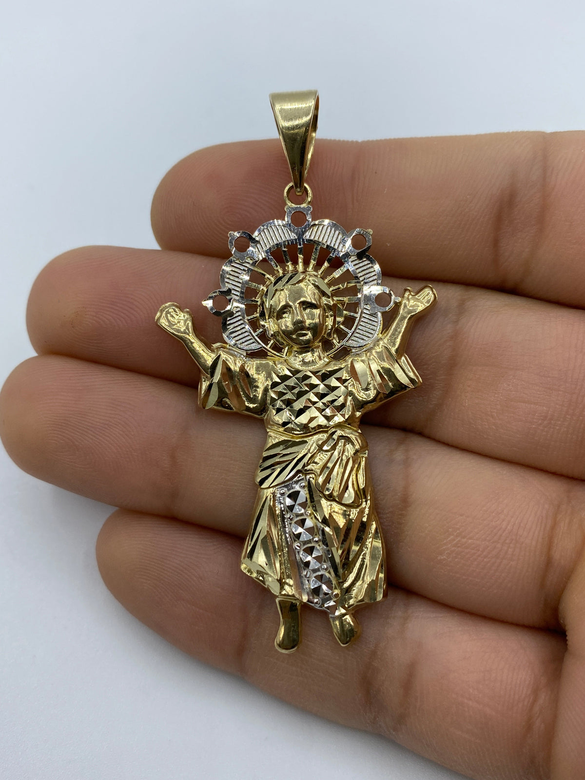 14K Gold Baby Jesus Pendant 2.5 in - additional product view 2