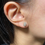 14K Gold Small Oval Stacked Diamond Baguette Earrings - additional product view 6