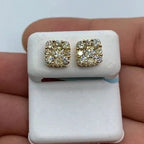 14K Gold Square Stud Diamond Earrings 1.7 Ct - additional product view 2