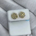 14K Gold Flower Diamond Earrings 1.4 Ct - additional product view 3