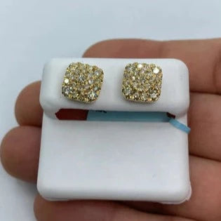 14K Gold Suave Square Diamond Earrings - additional product view 2