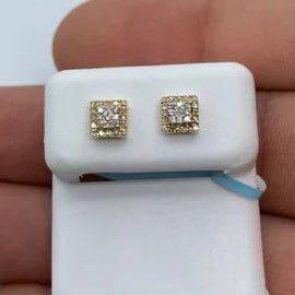14K Gold Grandeur Square Diamond Earrings - additional product view 2