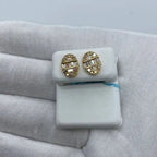 14K Gold Oval Diamond Baguette Earrings - additional product view 3