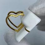 10K Gold Heart Hoop Diamond Earrings - additional product view 5
