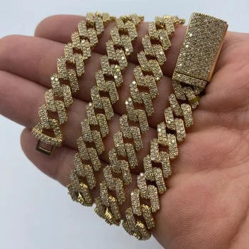 10K Gold 10mm Cuban Link Diamond Chain 18–22 in - additional product view 6