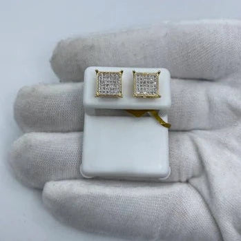 10K Gold Square Diamond Earrings 0.4 Ct - additional product view 2