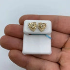 14K Gold Royal Heart Diamond Earrings in yellow gold - close-up product photo