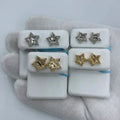 14K Gold Star Diamond Baguette Earrings - main product photo