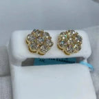 14K Gold Flower Diamond Earrings 5.3 Ct - additional product view 3